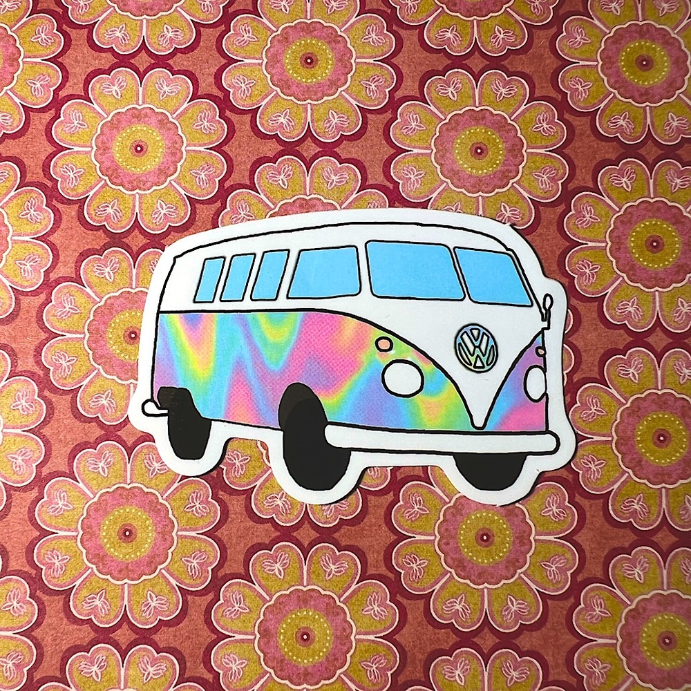 Van Retro Vintage Groovy Metallic Holographic Foil AESTHETIC Single Deco Sticker